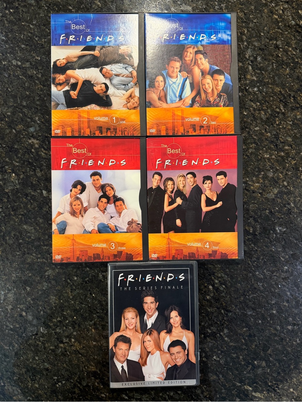 FRIENDS Best of Volumes 1 2 3 & 4 + The Series Finale - Lot Of 5 DVD's